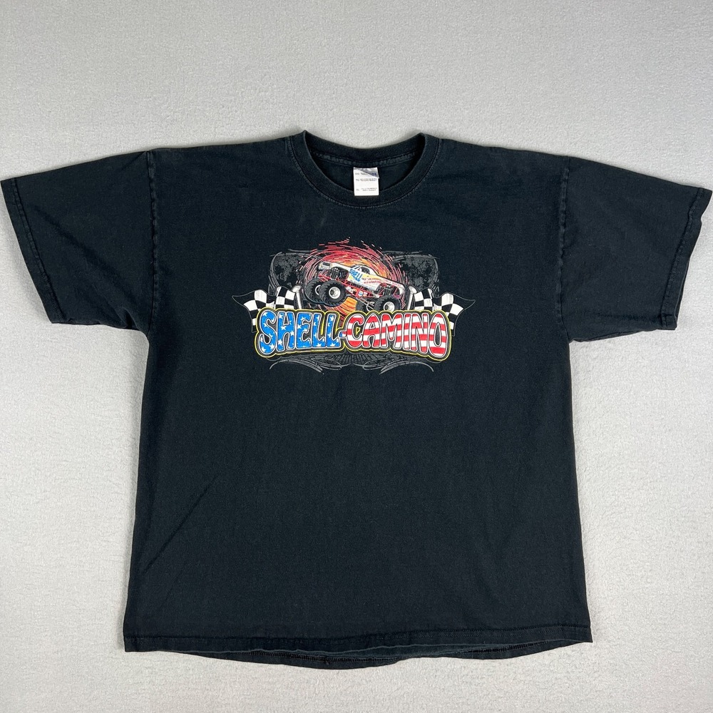 Shell Camino Monster Truck T Shirt Mens XL Black Shelley Kujat El Camino
